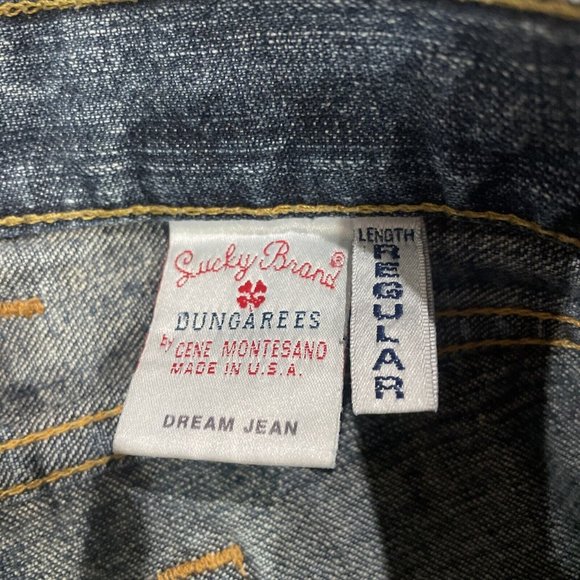 Vintage Lucky Brand Dungarees Dream Jean Blue Jeans Button Fly 6/28 USA Made - Picture 6 of 11